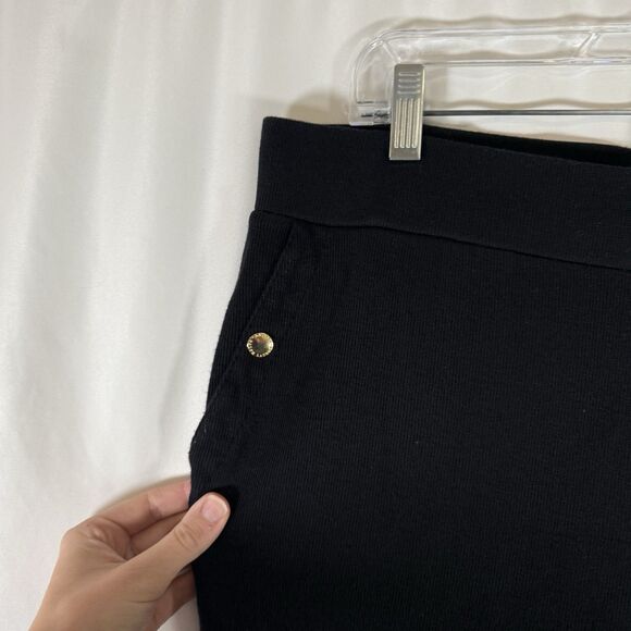 Lauren Ralph Lauren Sweatpants Women's Large Petite Black Pull On Snap Pockets - Picture 4 of 9